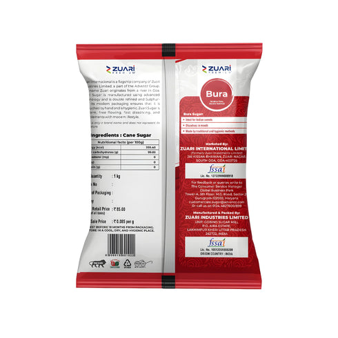 Zuari Foods Bura 1Kg | Sulphurfree Process | Free Flow | Untouched by Hand