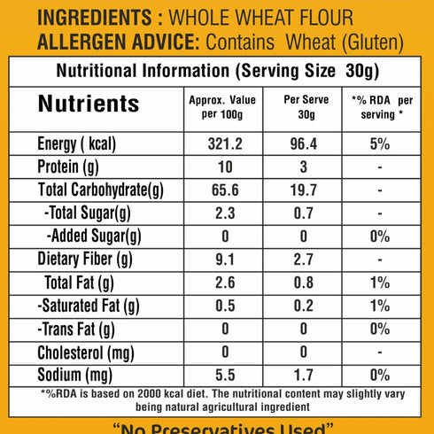 Zuari Foods Chakki Fresh Atta 5kg | Absorbs More water | Non - Sticky Dough