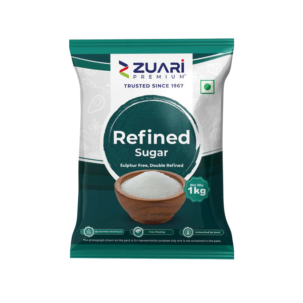 Zuari Foods Refined Sugar 1Kg | Sulphurfree Process | Free Flow | Untouched by Hand
