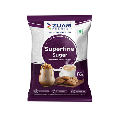 Zuari Foods Superfine Sugar 1Kg | Sulphurfree Process | Free Flow | Untouched by Hand