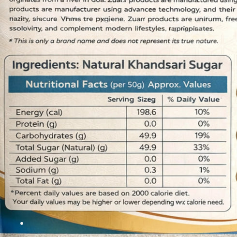 Zuari Foods Khandsari Sugar 800g | Sulphurfree Process | Free Flow | Untouched by Hand