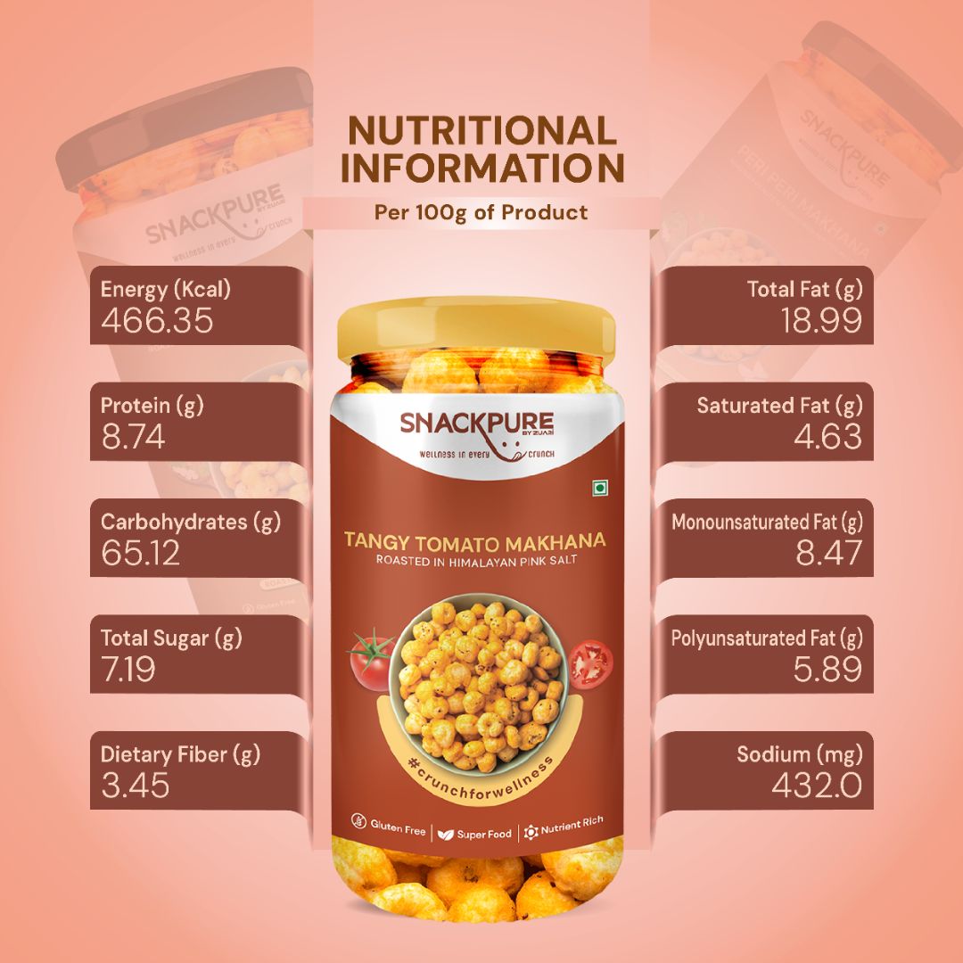 Combo - Pudina Makhana, Tangy Tomato Makhana, Pepper Makhana (75g each)